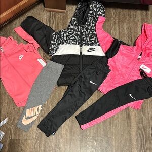 Lot of 6 pieces including 3 Nike jackets & 3 Nike bottoms size 4